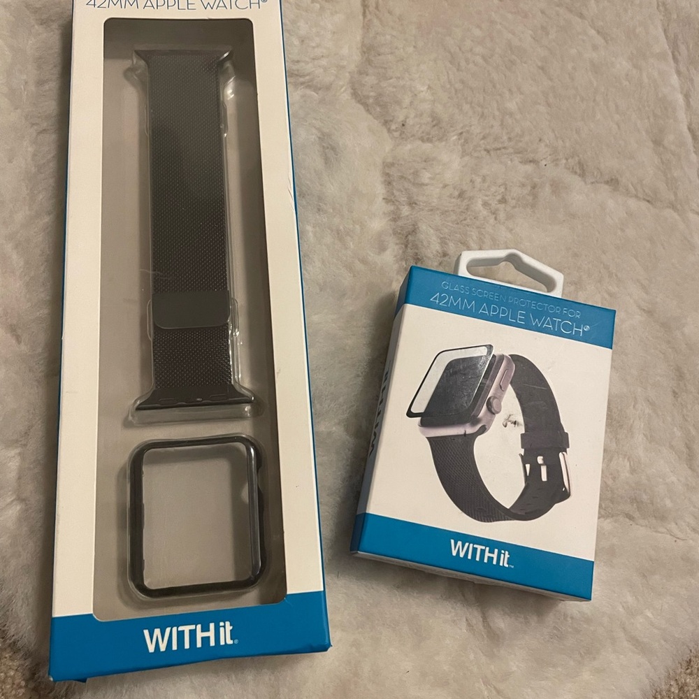 New 42MM Apple Mesh Watch Band, Matching Cover & Screen Protector - by WithIt